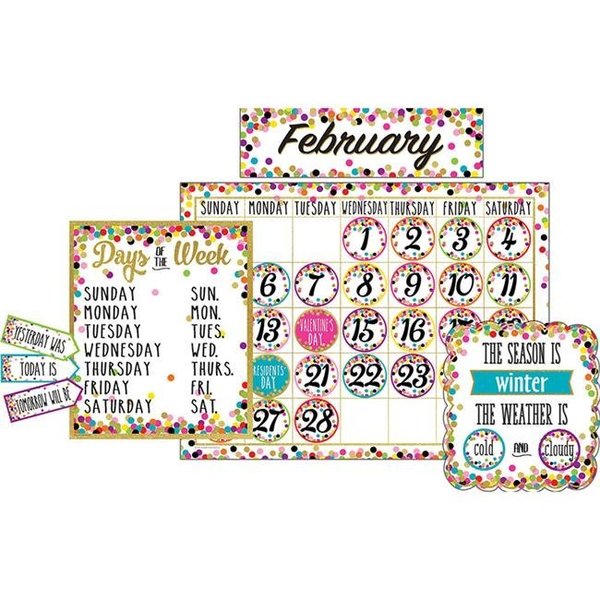 Teacher Created Resources Teacher Created Resources TCR5443 Confetti Calendar Bulletin Board Set TCR5443